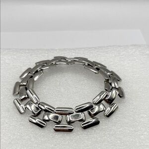 Napier Shiny Silver Bracelet Chunky Large Bracelet Vintage